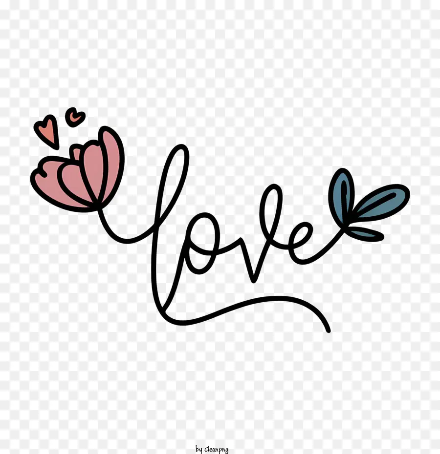 L'amour Word Art，Fleurs PNG