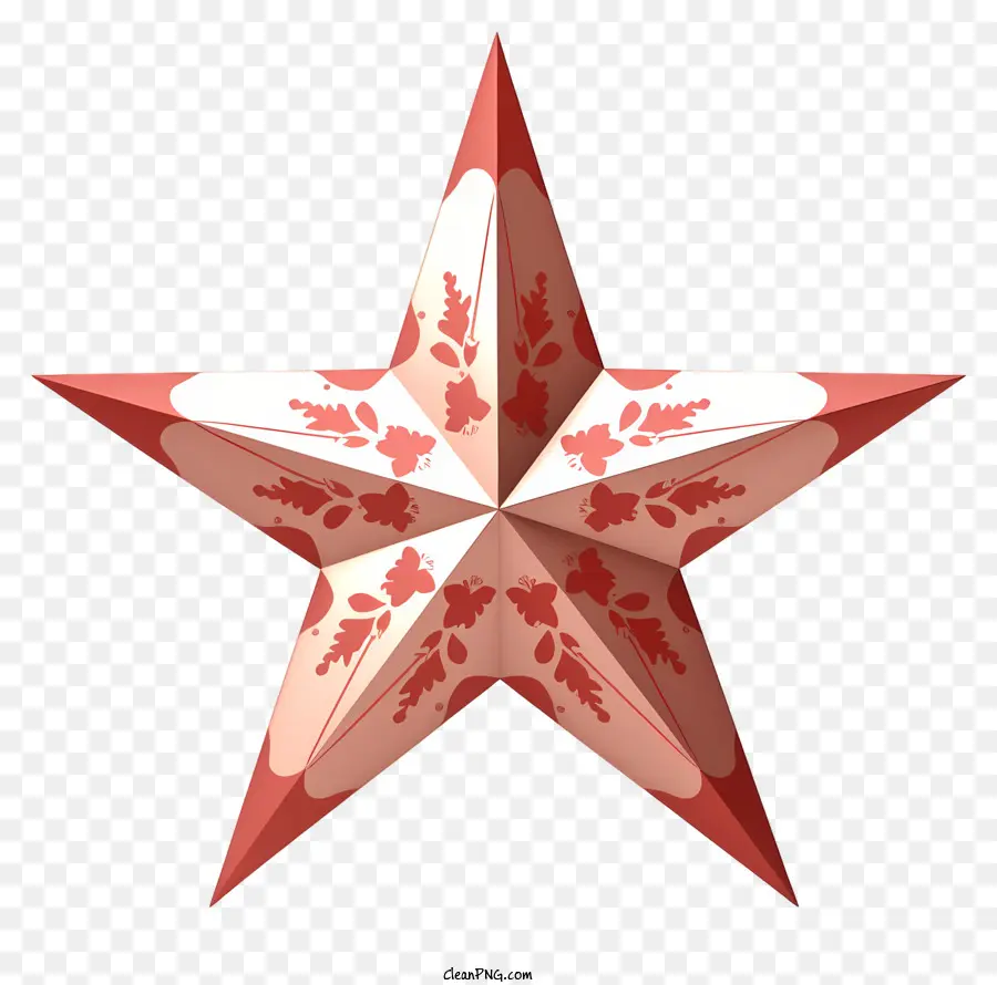 Le Red Star，Design Floral PNG