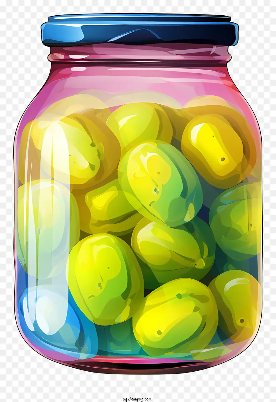 Olives Vertes，Bocal En Verre PNG