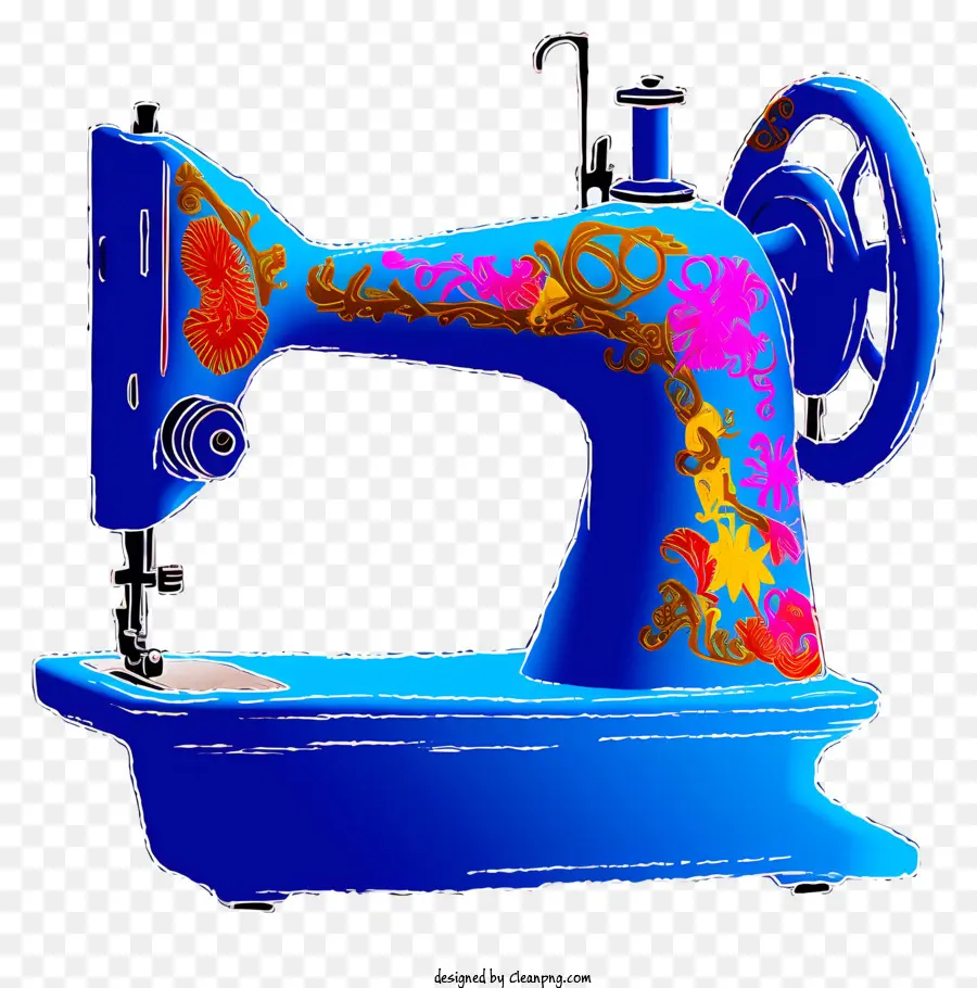 Machine à Coudre Bleue，Design Coloré PNG