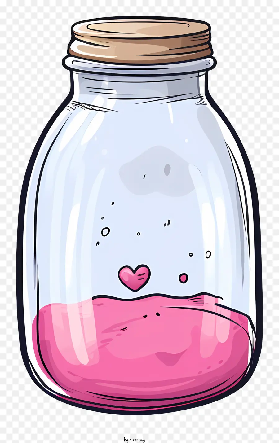 Pot En Verre，Coeur Rose En Pot PNG