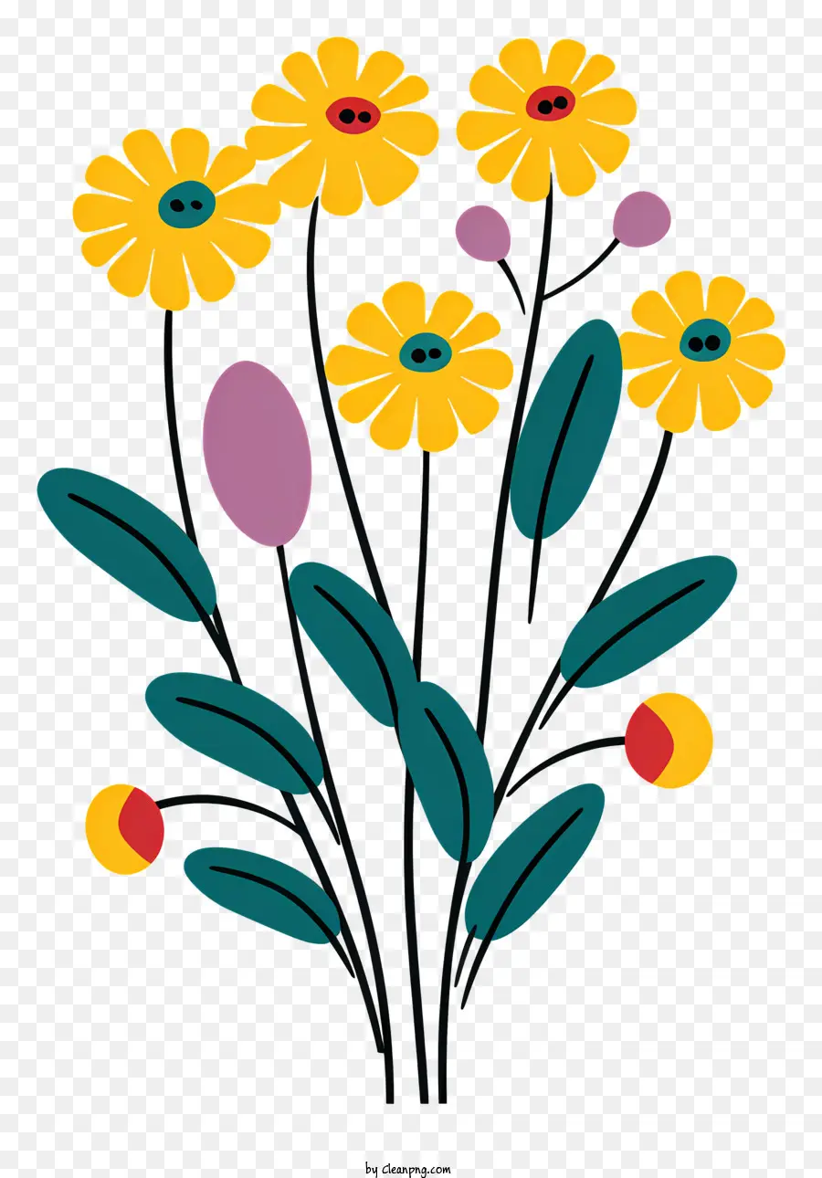 Bouquet，Fleurs Jaunes PNG