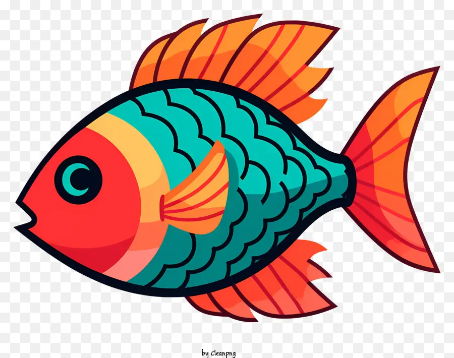 Poissons Colorés，Poisson Orange Profond PNG