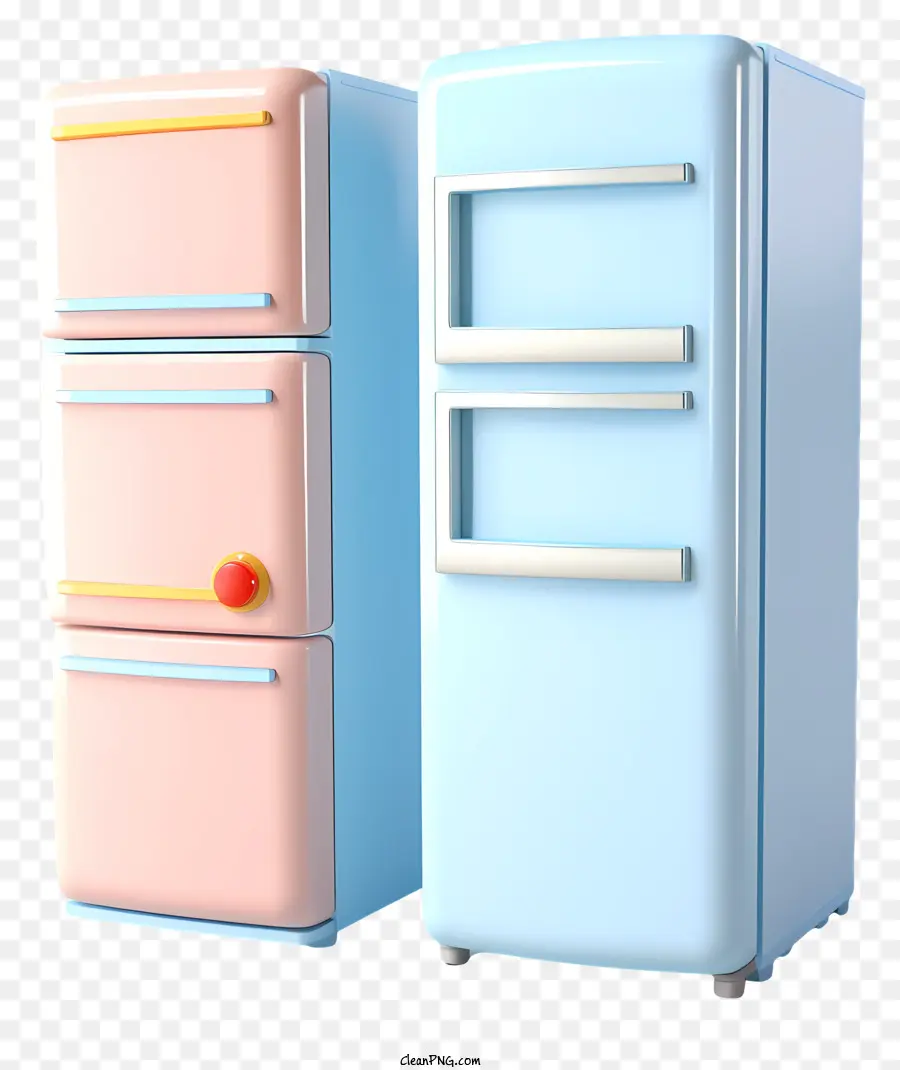 Réfrigérateur，Couleur Bleue Et Rose PNG