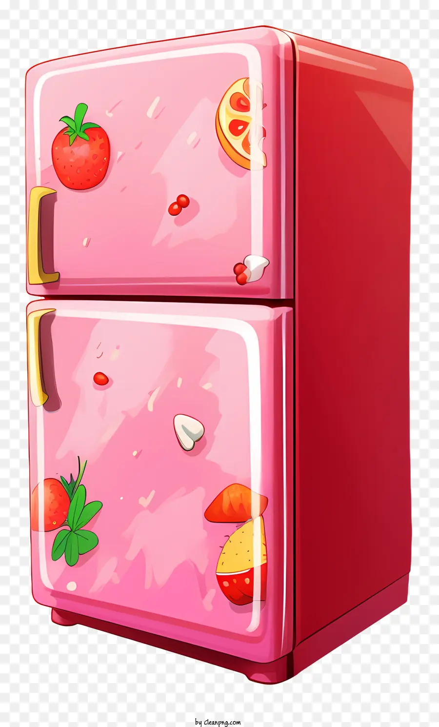 Rose Réfrigérateur，Autocollants De Fruits Et Légumes PNG