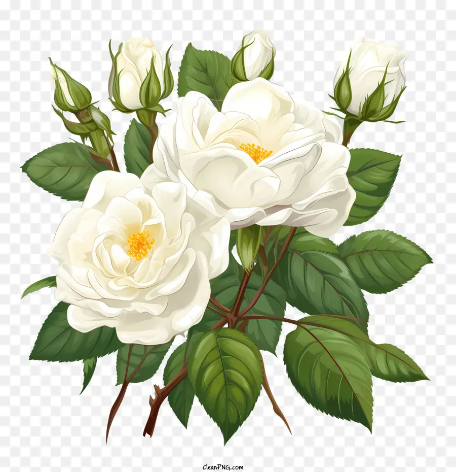 Fleur De Rose Blanche，Roses Blanches PNG