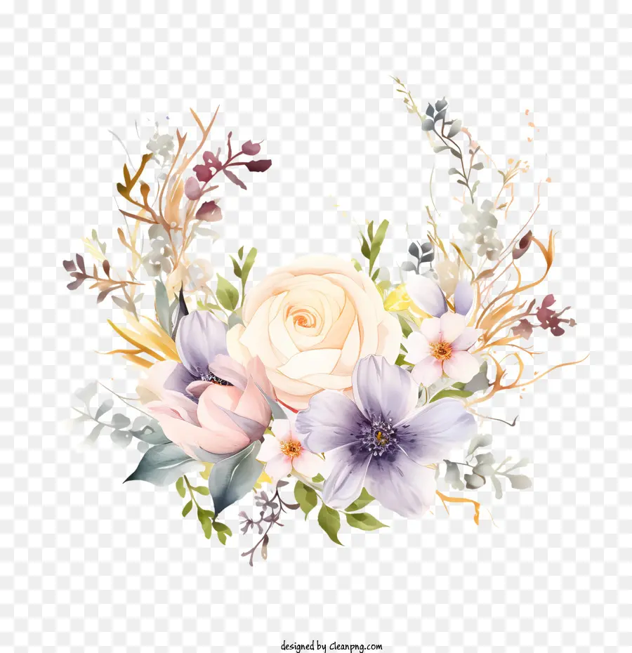 Art Floral De Mariage，Fleurs PNG