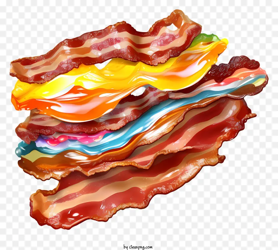 Bacon Coloré，Bacon Mariné PNG