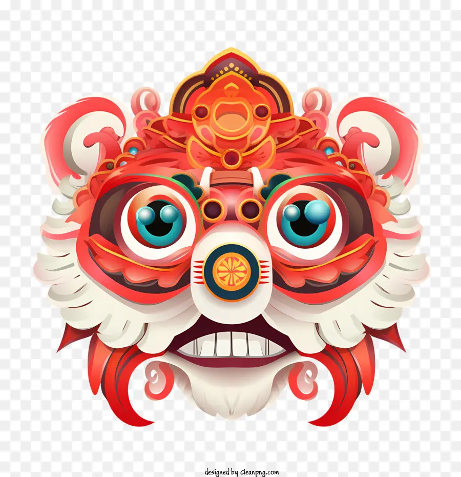 Tête De Danse De Lion Chinois，Chat Visage PNG