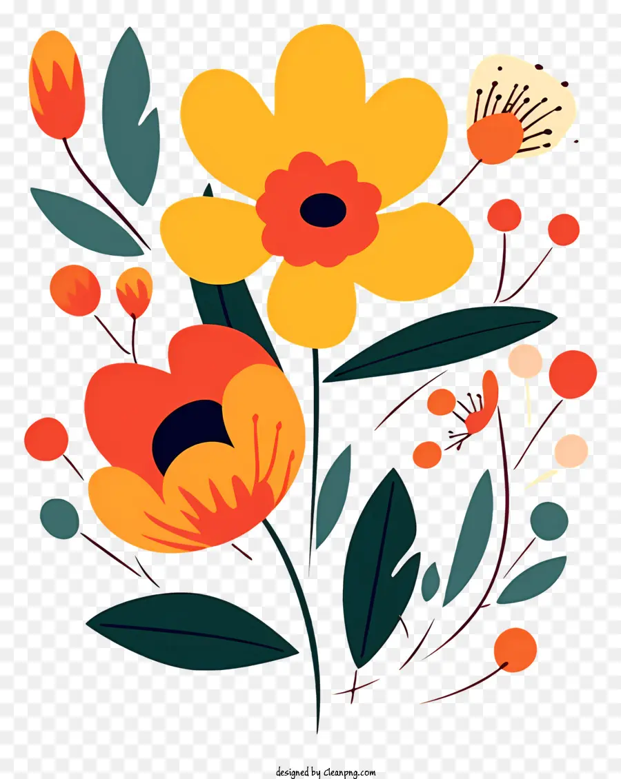 Bouquet De Fleurs，Fleurs Jaunes PNG