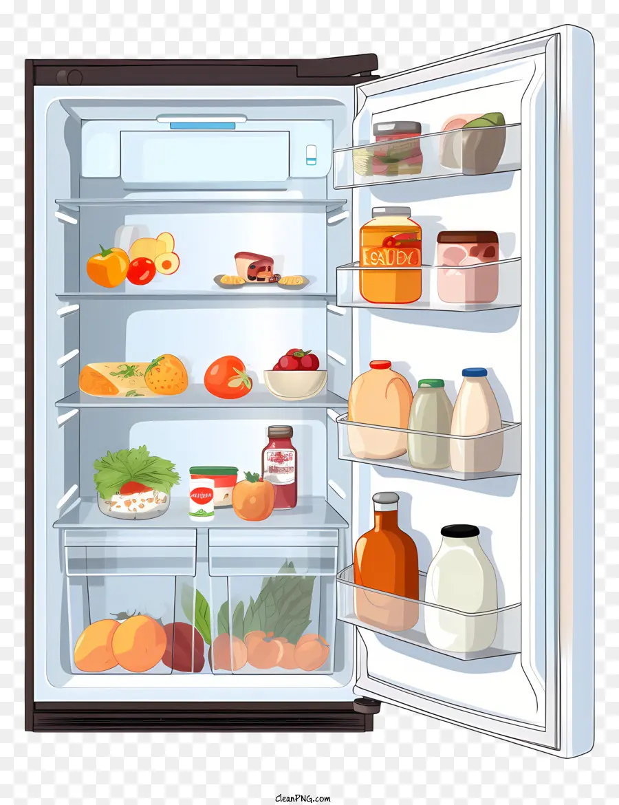 Ouvrir La Porte Du Réfrigérateur，Les Aliments PNG