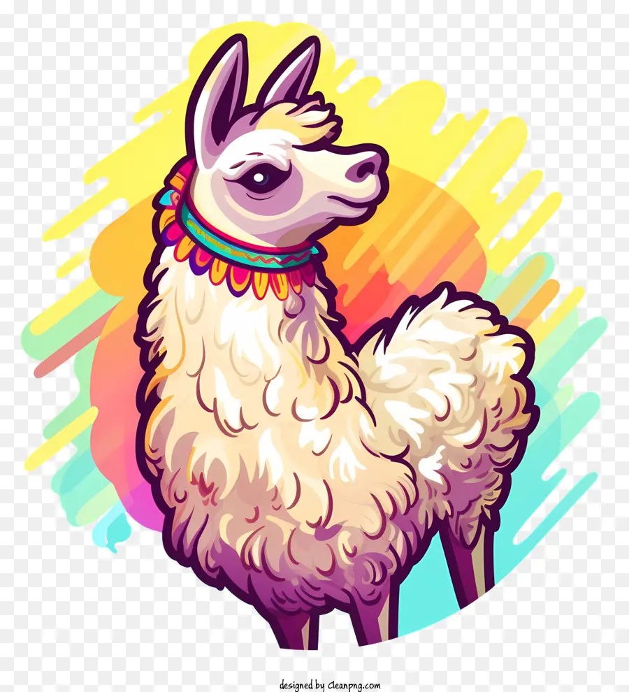 Lama，Lama Coloré PNG