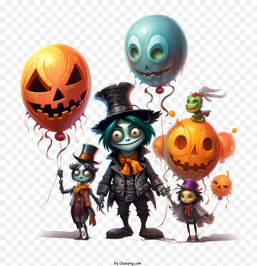 Ballons D'halloween，Personnages D'halloween PNG