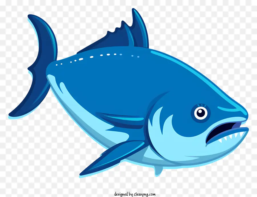 Thon Bleu，Dessin Animé De Poissons PNG