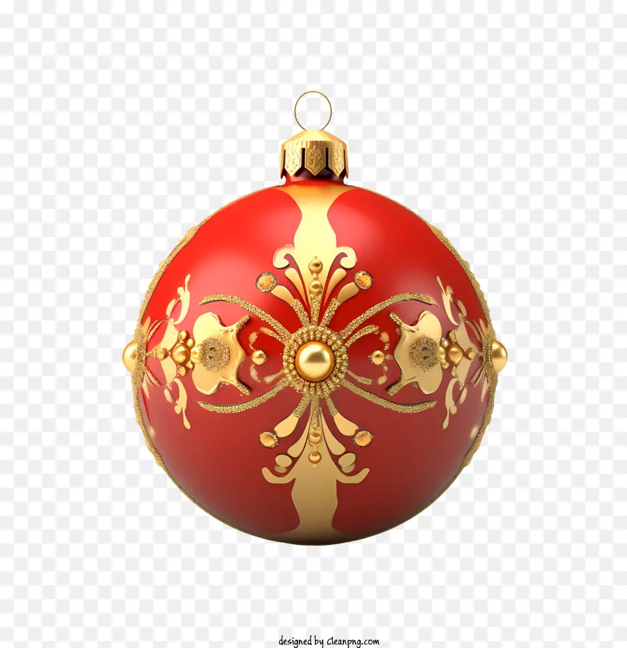 Boule De Noël，Ornement Rouge Et Or PNG