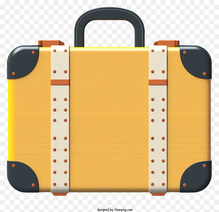 Jaune Valise，Valise Avec Sangle PNG