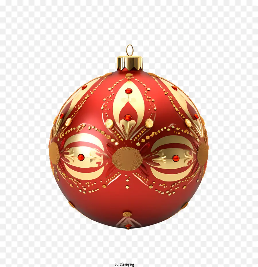 Boule De Noël，Ornement Rouge Et Or PNG