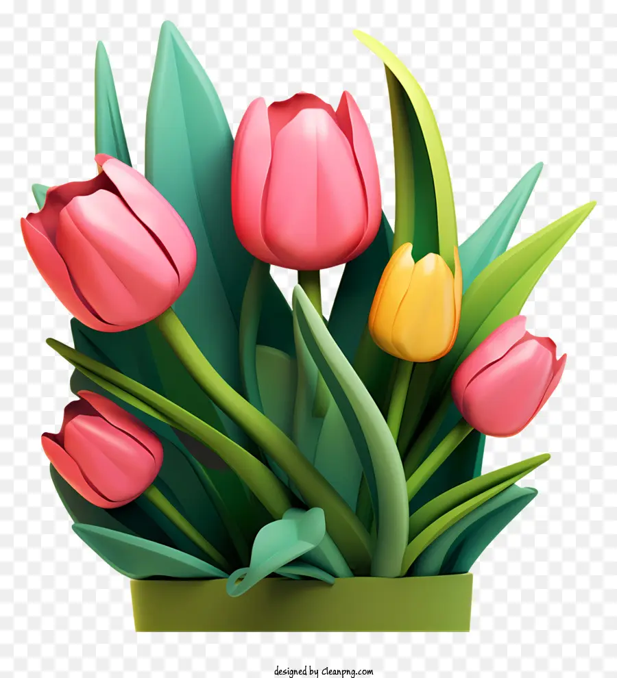 Vase，Tulipes Roses PNG