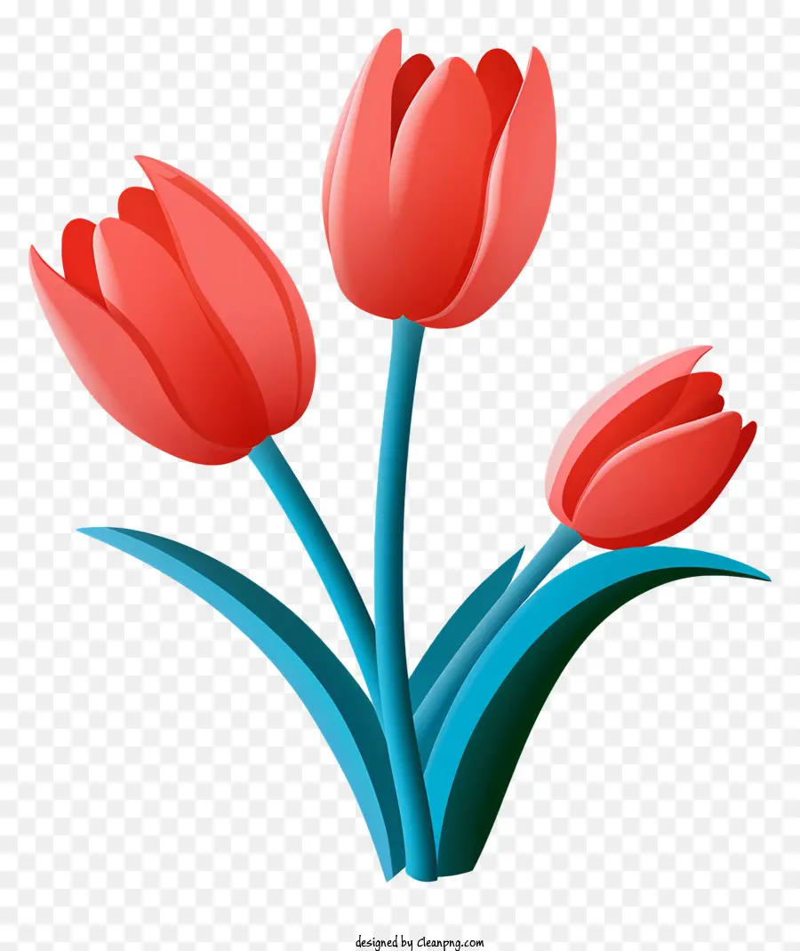 Rouge Tulipes，La Floraison Des Tulipes PNG