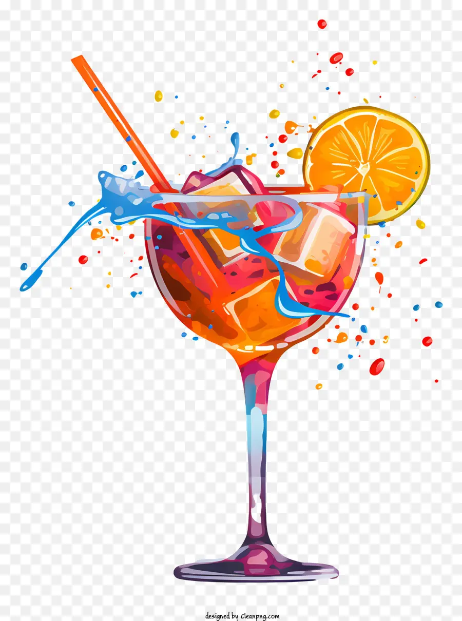 Cocktail，éclaboussures Colorées PNG