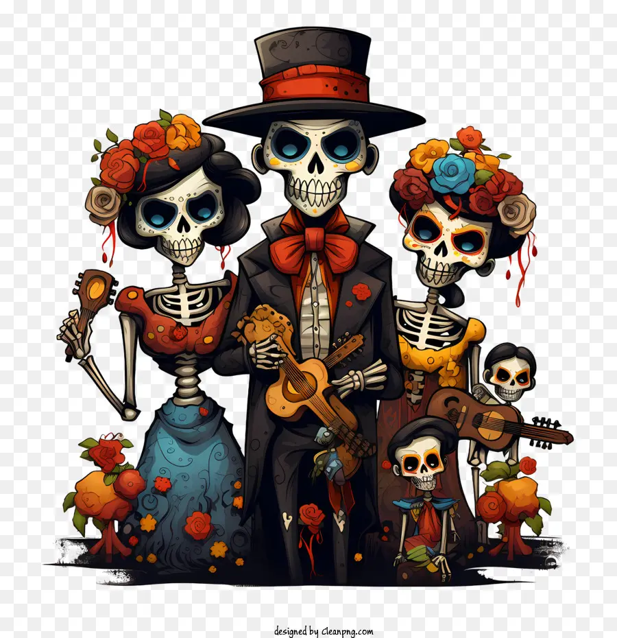 Dia De Los Muertos，Squelettes PNG