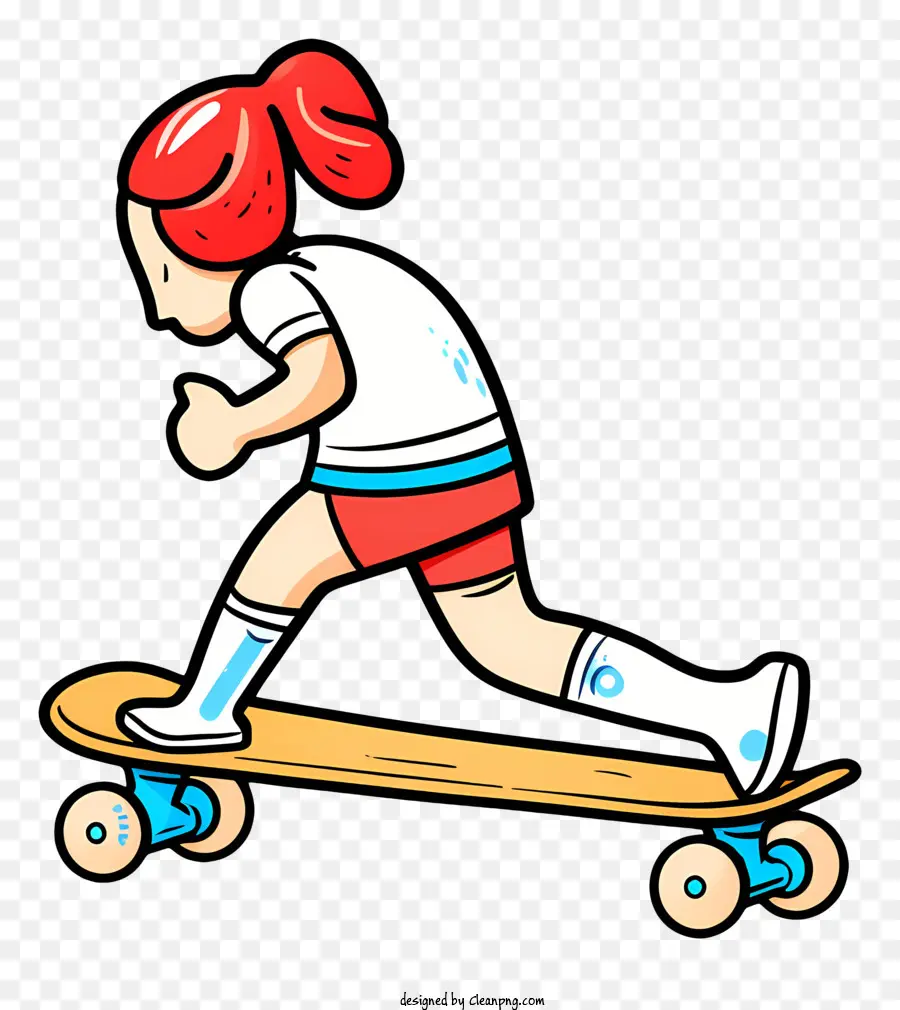 Skateboard Pour Filles，Rouge Et Blanc Chemise Rayée PNG