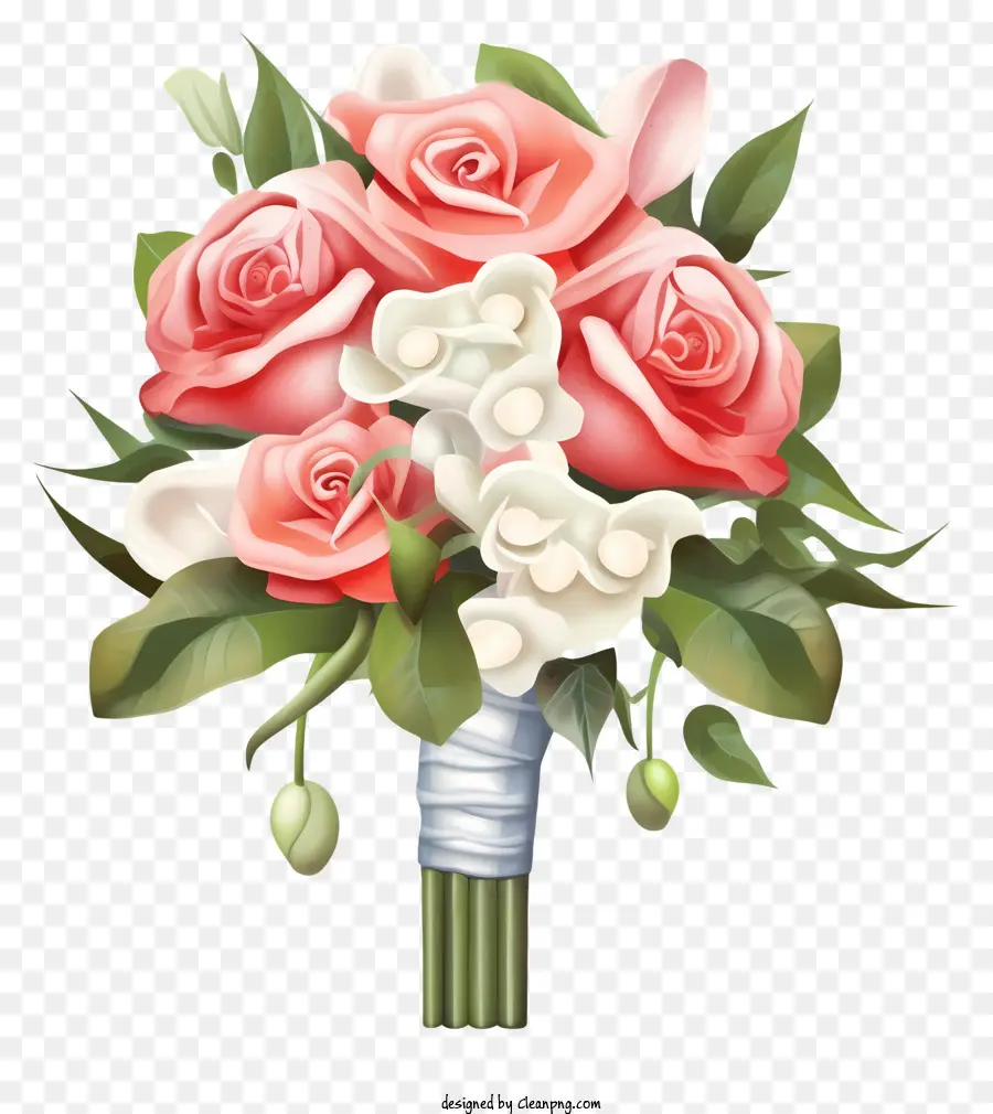 Bouquet，Roses Roses Et Blanches PNG