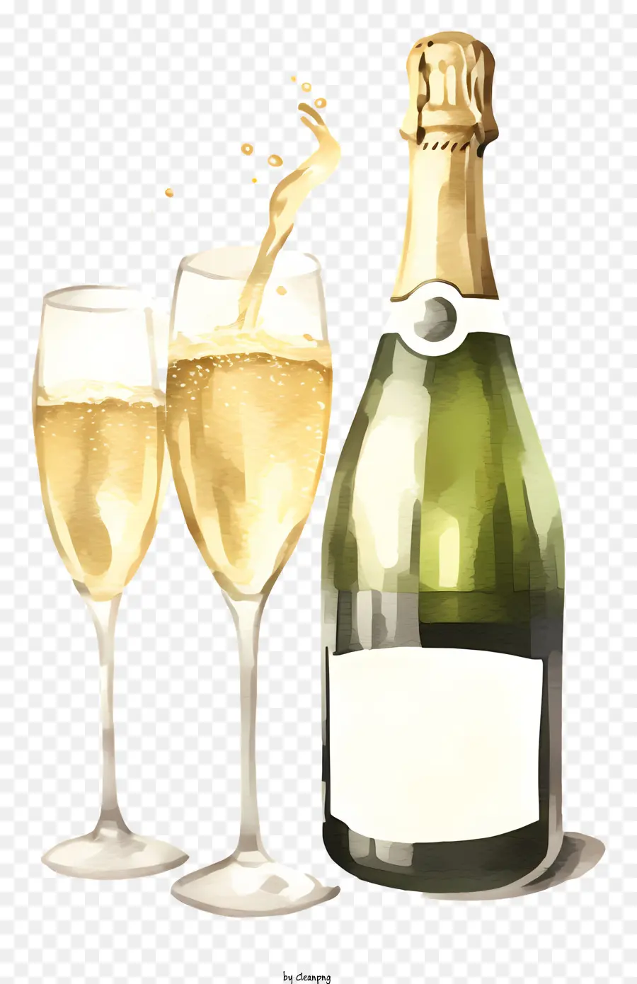 Bouteille De Champagne，Verres De Champagne PNG