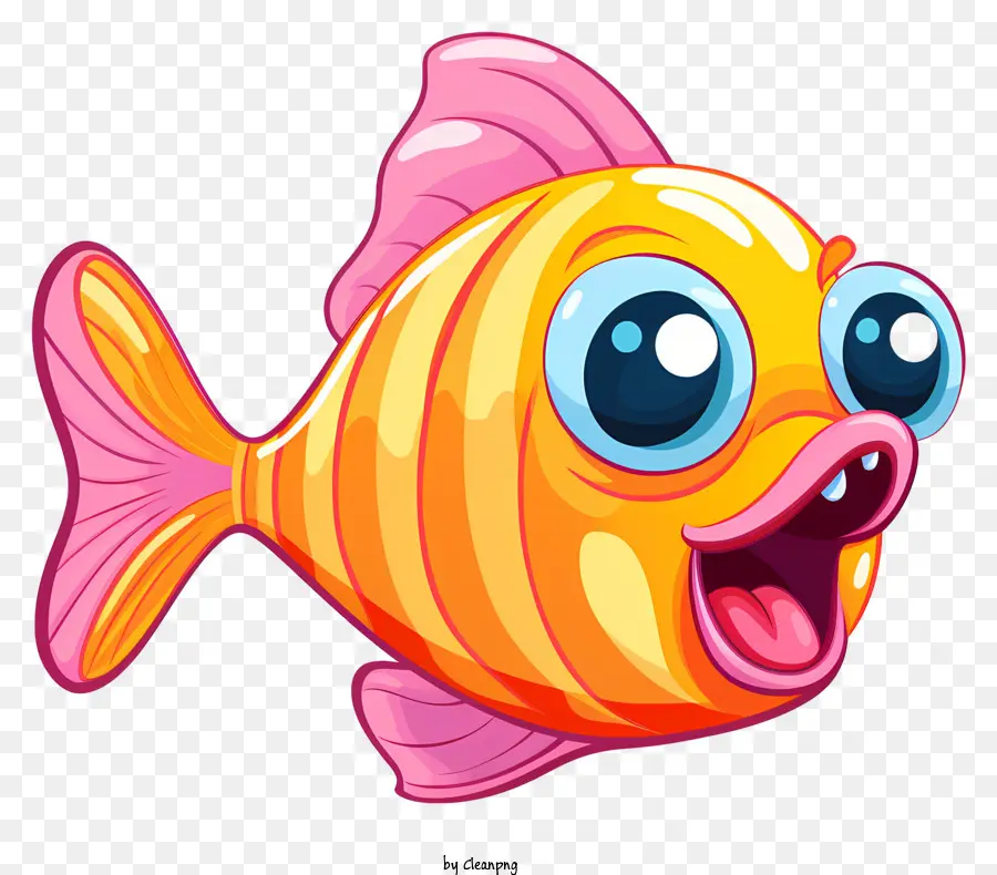 Dessin Animé De Poissons，La Bouche Ouverte PNG