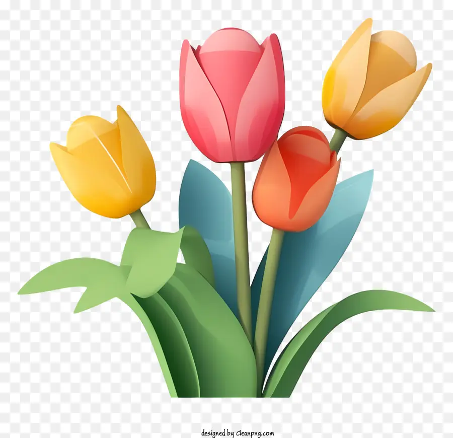 Tulipes Colorées，Tulipes Roses PNG