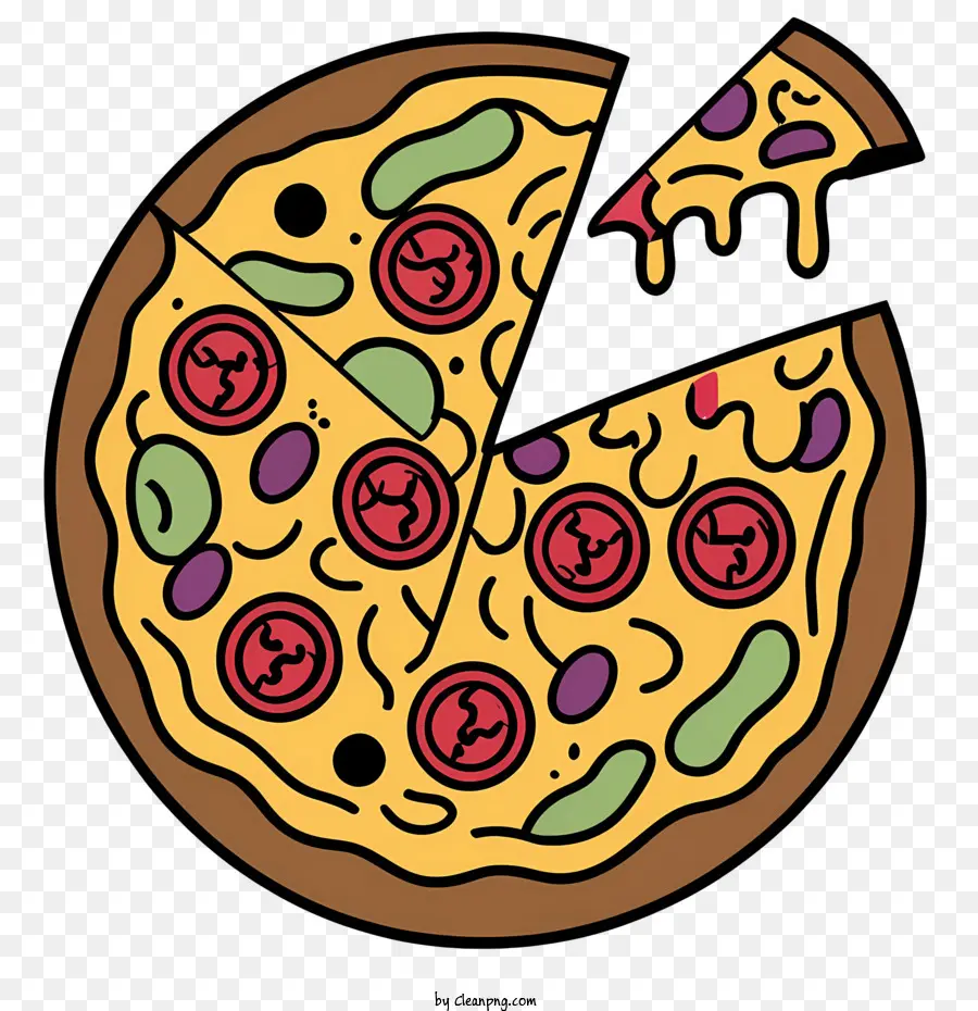 Dessin Animé Pizza，Tranche De Pizza PNG