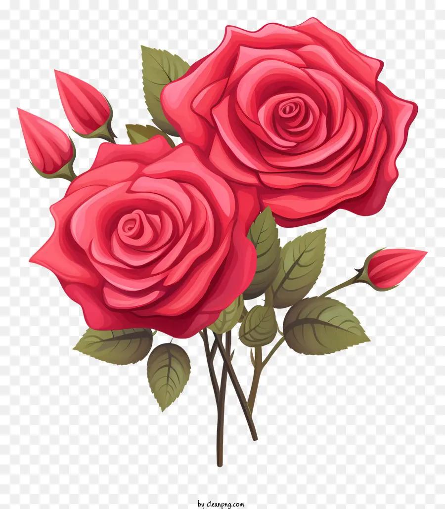 Les Roses Rouges，Bouquet PNG