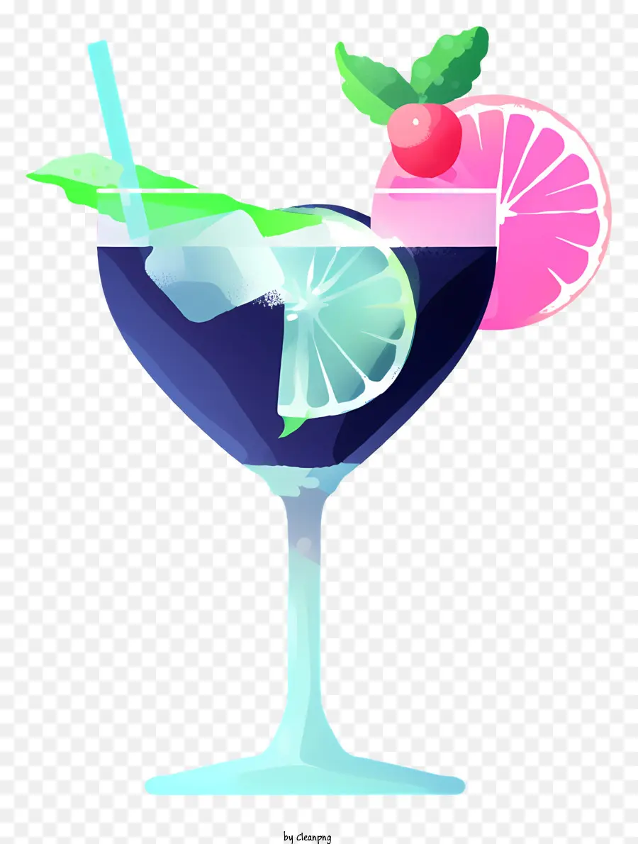 Bleu Cocktail，Verre PNG