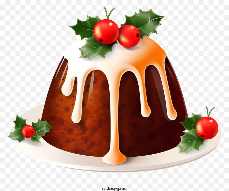 Le Christmas Pudding，De La Crème Fouettée PNG
