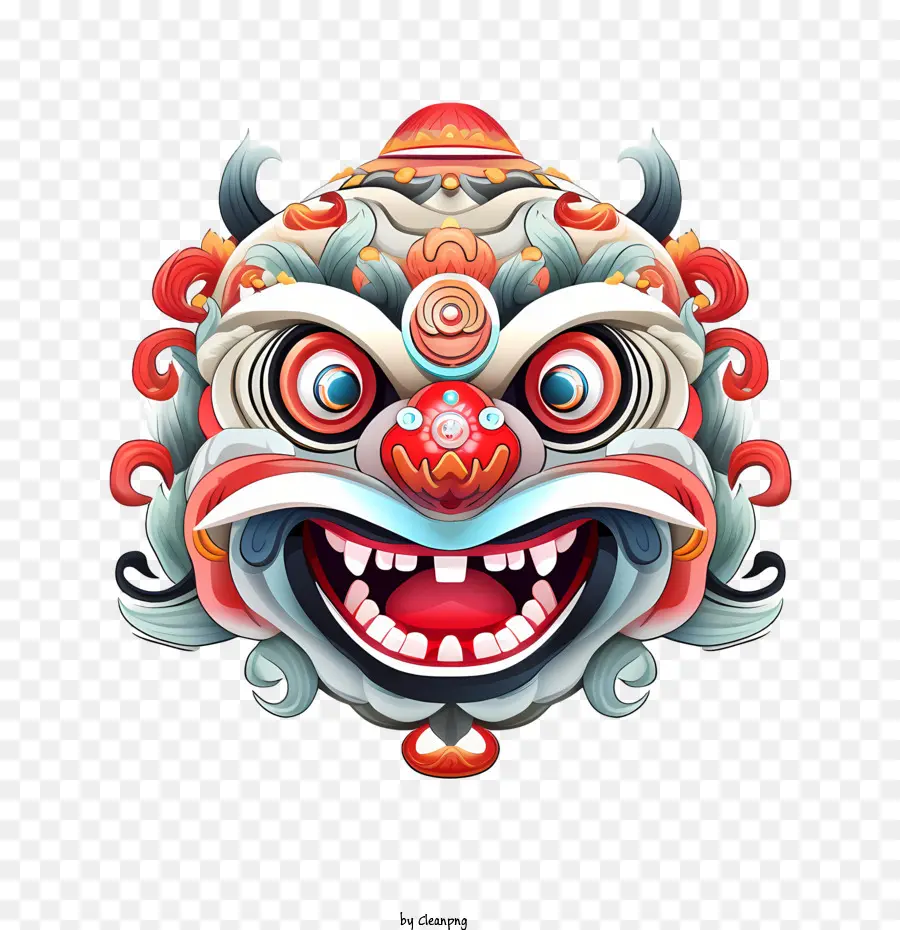 Tête De Danse De Lion Chinois，Diable PNG