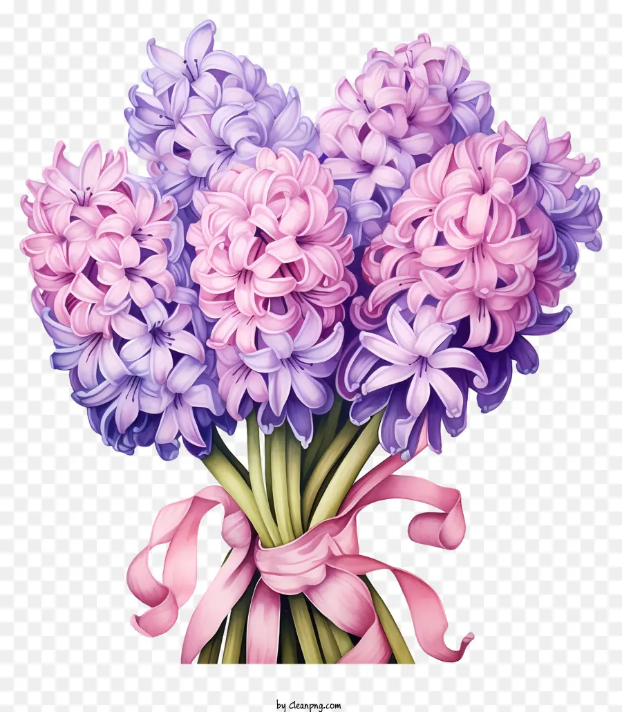 Bouquet，Fleurs Violettes Et Roses PNG