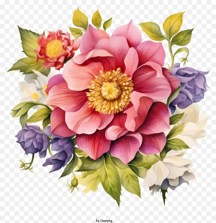 Bouquet，Fleurs Roses PNG