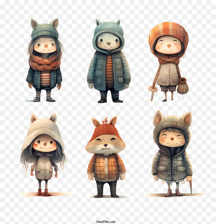 Costume D'hiver Animal，Personnages Mignons PNG