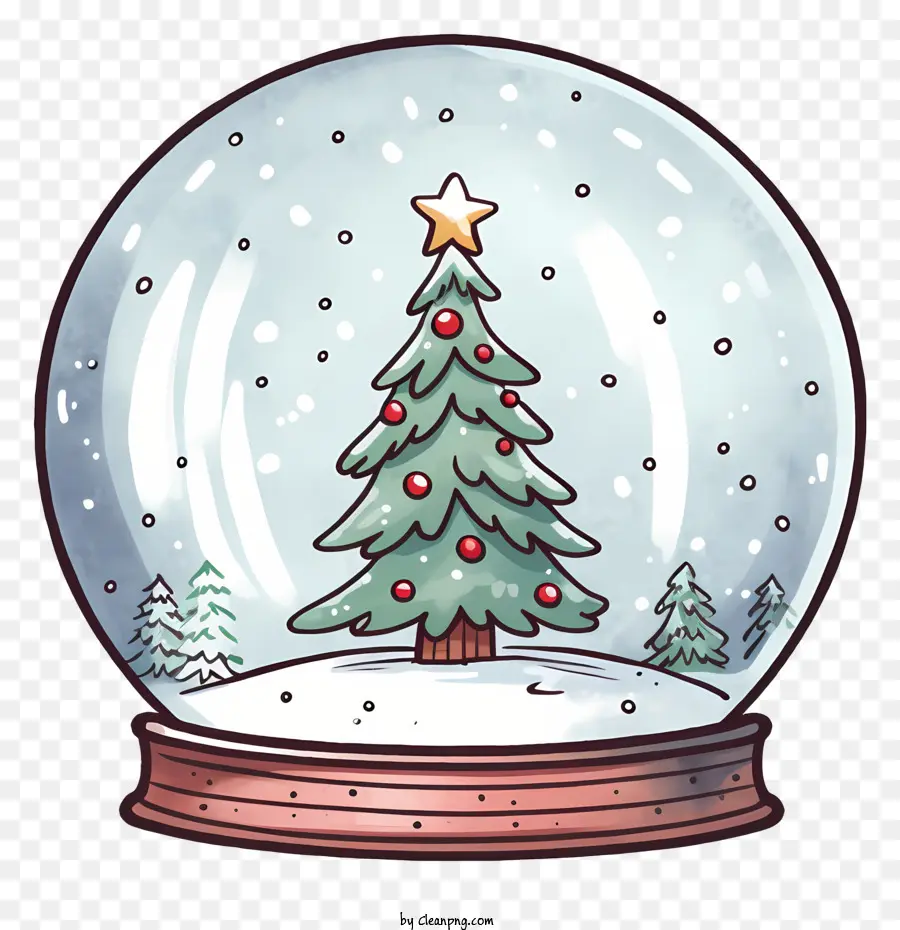 Globe De Neige De Noël，Décoration D'arbre De Noël PNG
