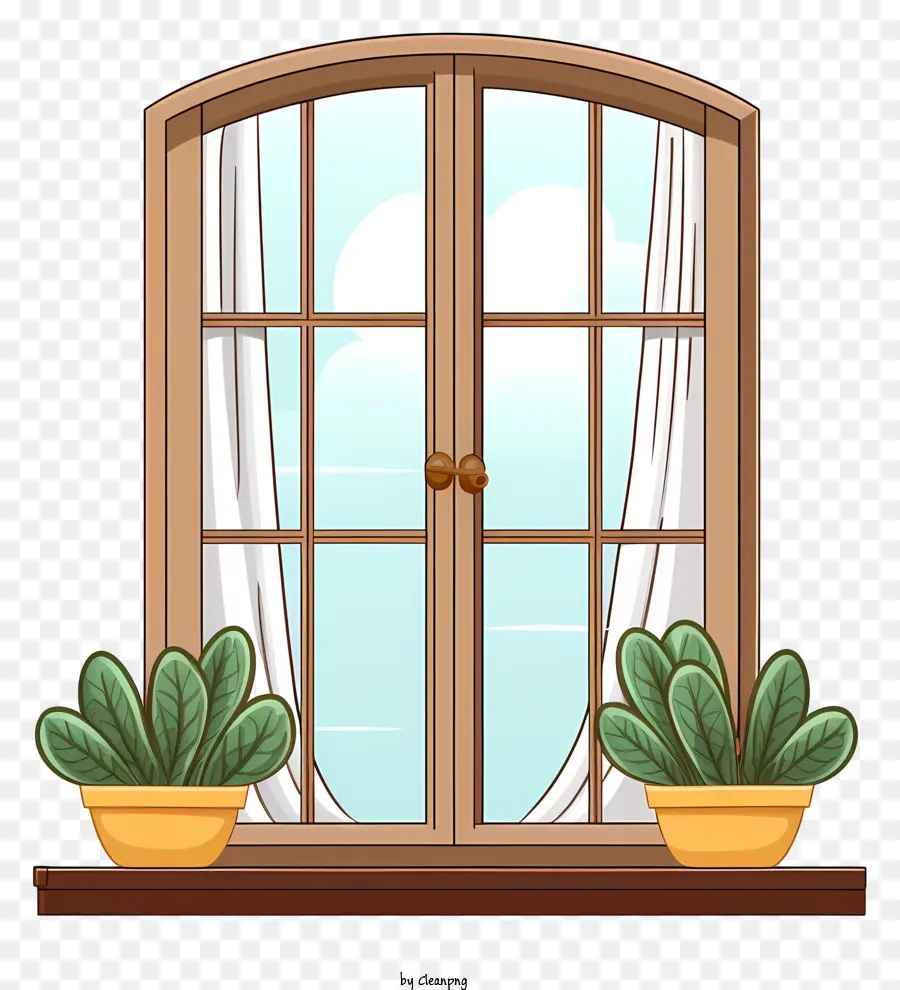 Plants De Fenêtres，Affichage Des Plantes En Pot PNG