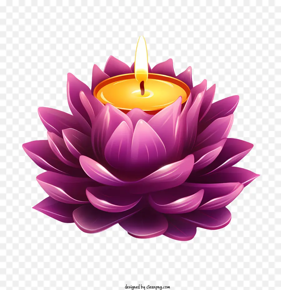 Bougie Fleur De Lotus，Bougie Violette PNG