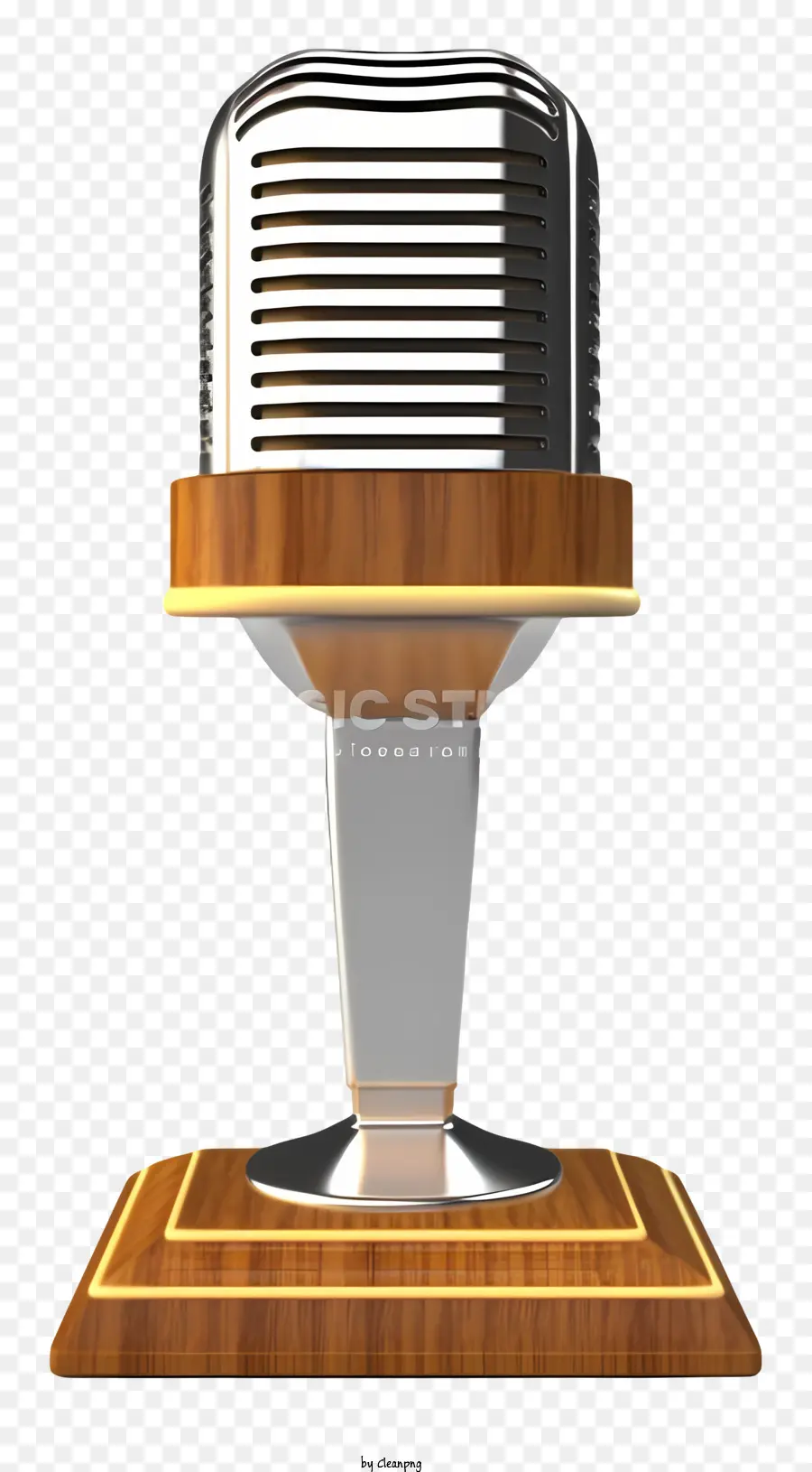 Microphone，Support En Bois PNG