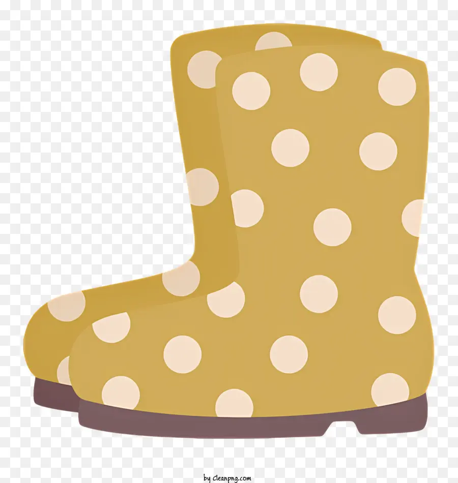 Bottes à Pois Jaunes，Bottes D'orteil Rondes PNG