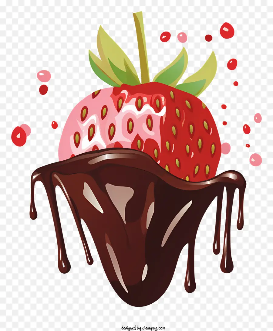 Fraise Enrichie Du Chocolat，Frais Et Humide PNG