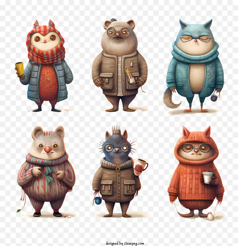 Costume D'hiver Animal，Animaux Mignons PNG