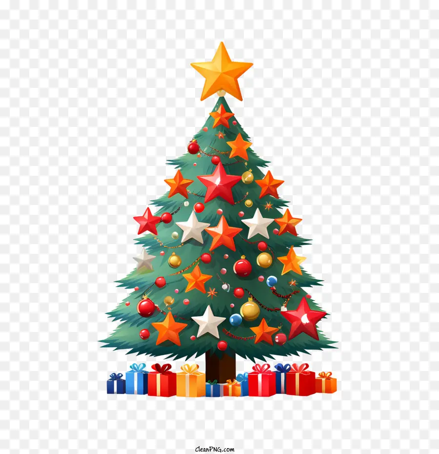 Arbre De Noël，Étoile PNG