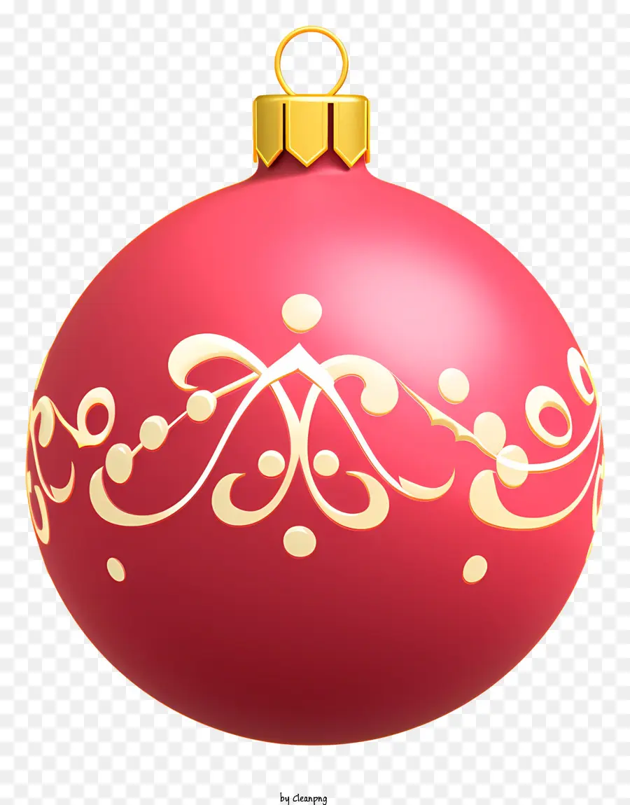 Boule De Noël Rouge Et Or，Ornement De Noël PNG