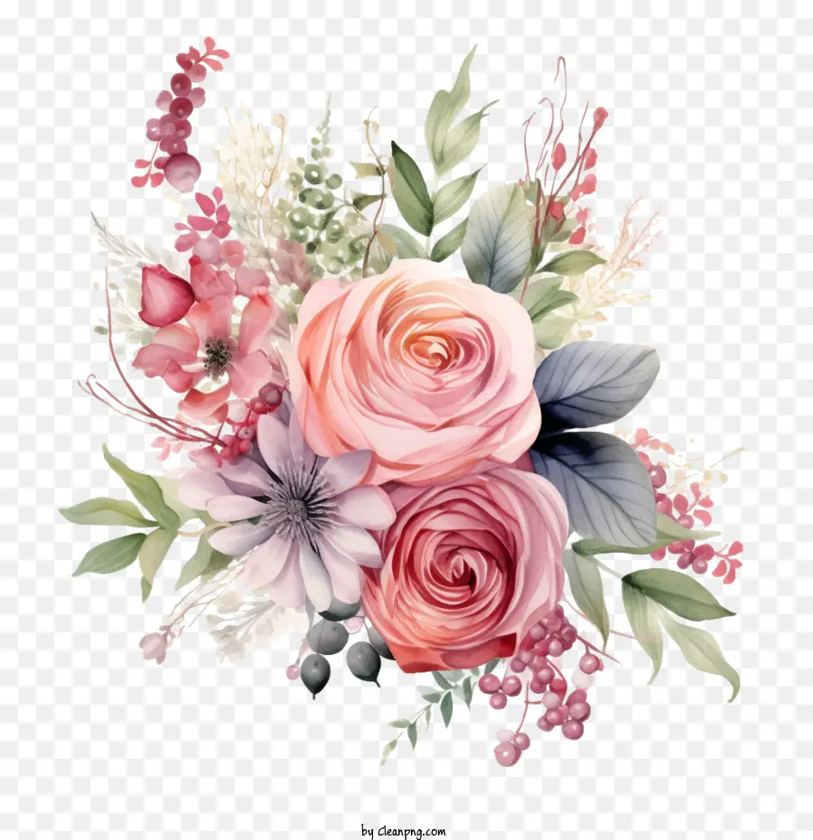 Fleurs De Mariage，Les Roses Roses PNG