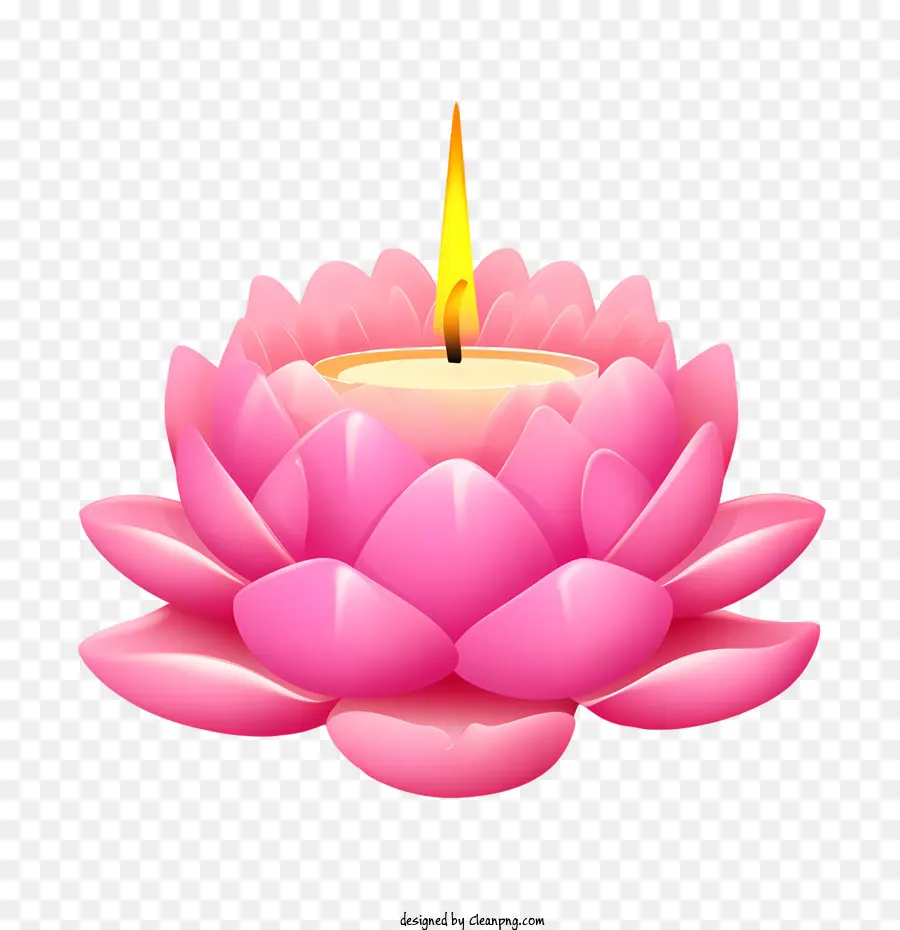 Fleur De Lotus Aux Bougies，Lotus PNG