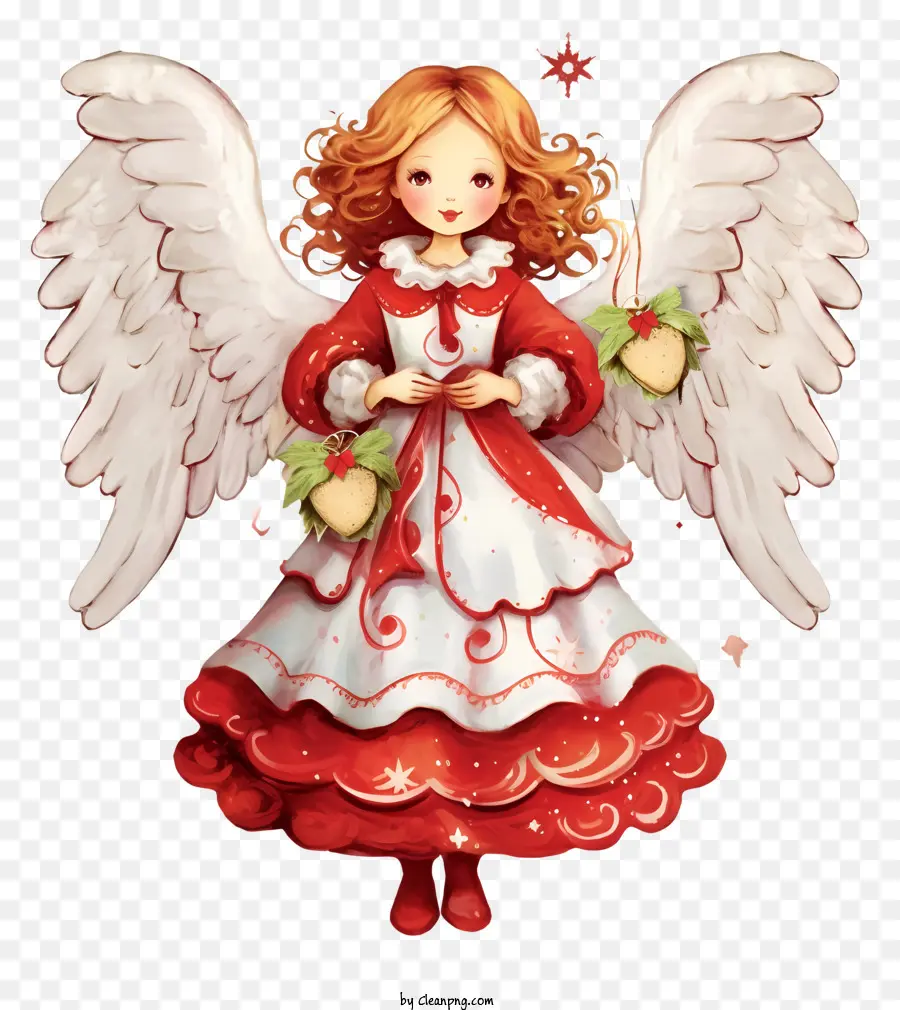 Ange，Robe Rouge Et Blanche PNG